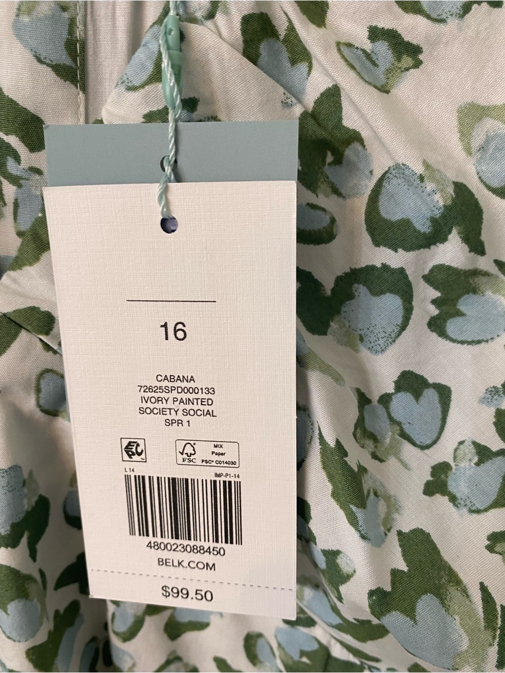 Nwt Crown and Ivy Social Society Floral Midi Dress in Cream and Sage - Picture 4 of 9